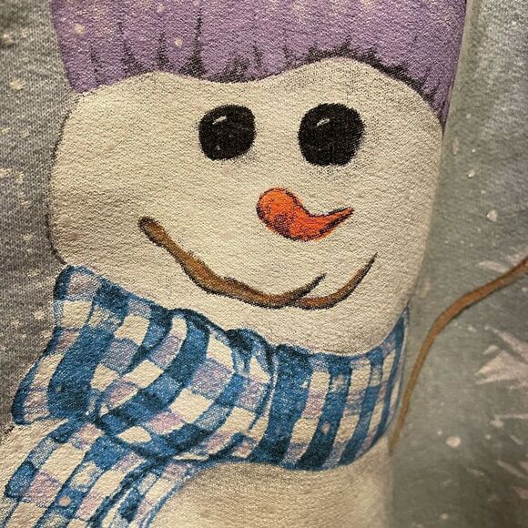 Artisan Vintage Snowman Sweater Pinecone Accents Size XL - Picture 4 of 16